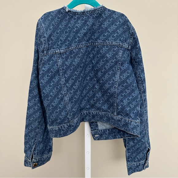 Michael Kors Empire Logo Print Denim Jacket size 12 kids - Picture 6 of 6